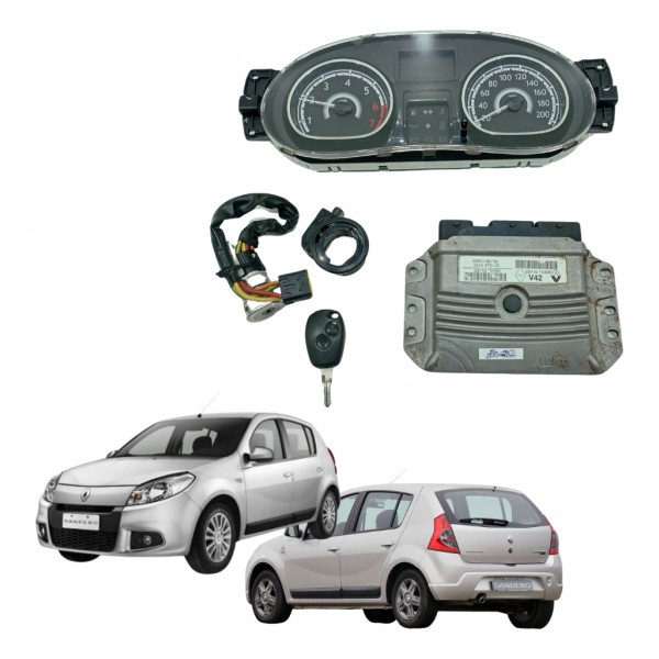 Kit Code Modulo Injeção Sandero 1.0 16v 2013 2014 Usado