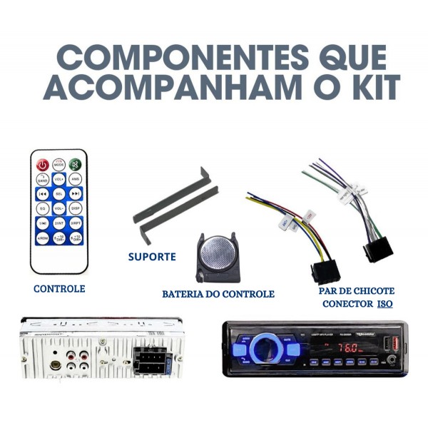 Som Auto Radio Rs-2605br Plus Fm Bluetooth Aux Usb Roadstar