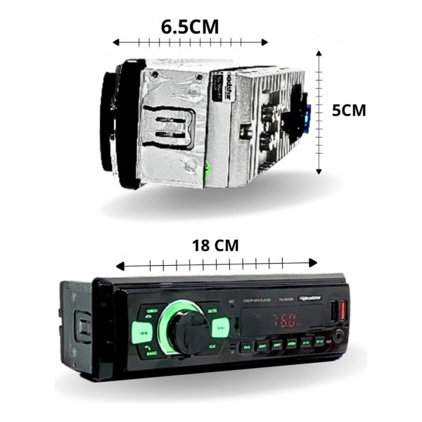 Som Auto Radio Rs-2605br Plus Fm Bluetooth Aux Usb Roadstar