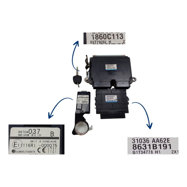 Kit Code Modulo Injeção Lancer Gt 2.0 2012 2013 At Usado