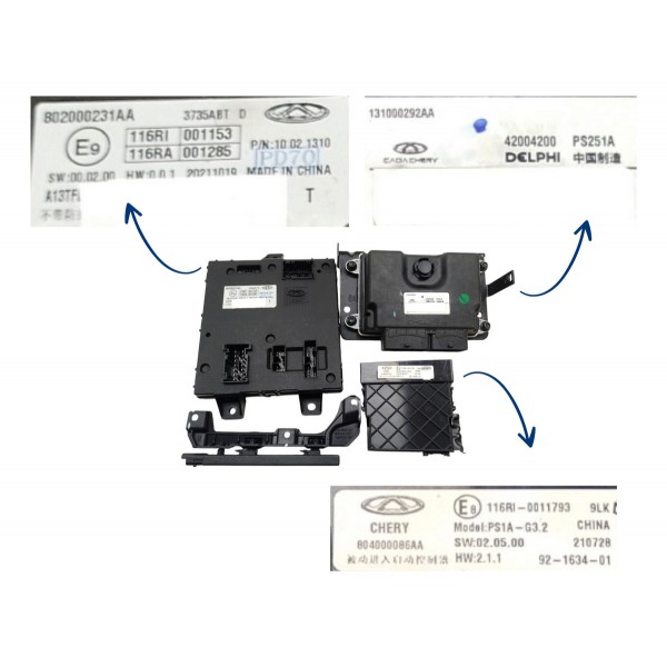 Kit Code Modulo Injeção Tiggo 3x Pro 1.0 Turbo 2021 Usado