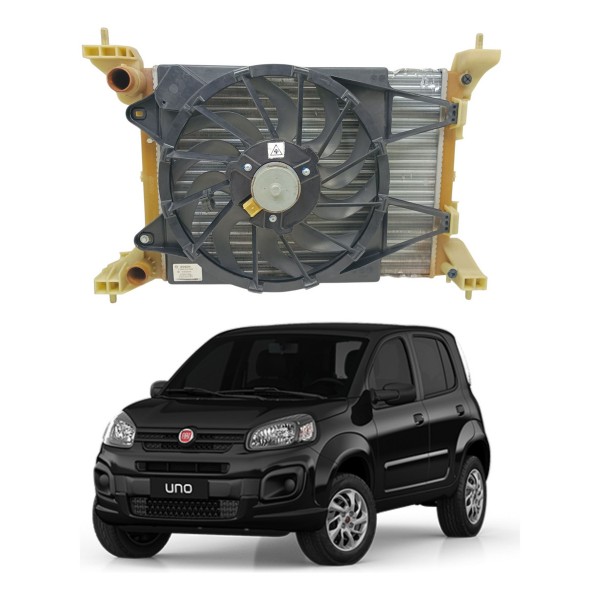 Kit Radiador Ventoinha Fiat Uno 2011 2017 Sem Ar Usado