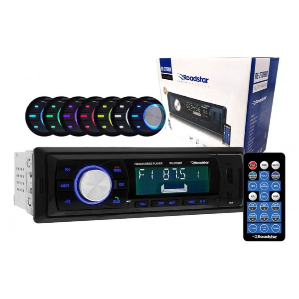 Auto Radio Mp3 Roadstar Cont. Remoto Bluetooh Rca Fm Sd Usb